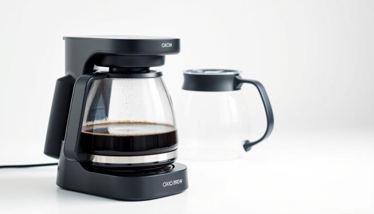 OXO Brew 9-Cup Coffee Maker brewing coffee into a thermal carafe