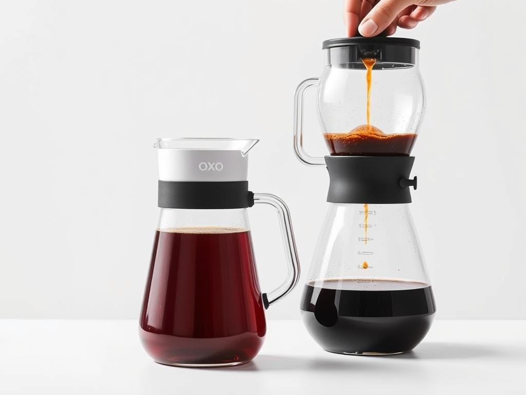 OXO Cold Brew Coffee Maker with glass carafe and brewing container OXO Cold Brew Coffee Maker with glass carafe and brewing container
