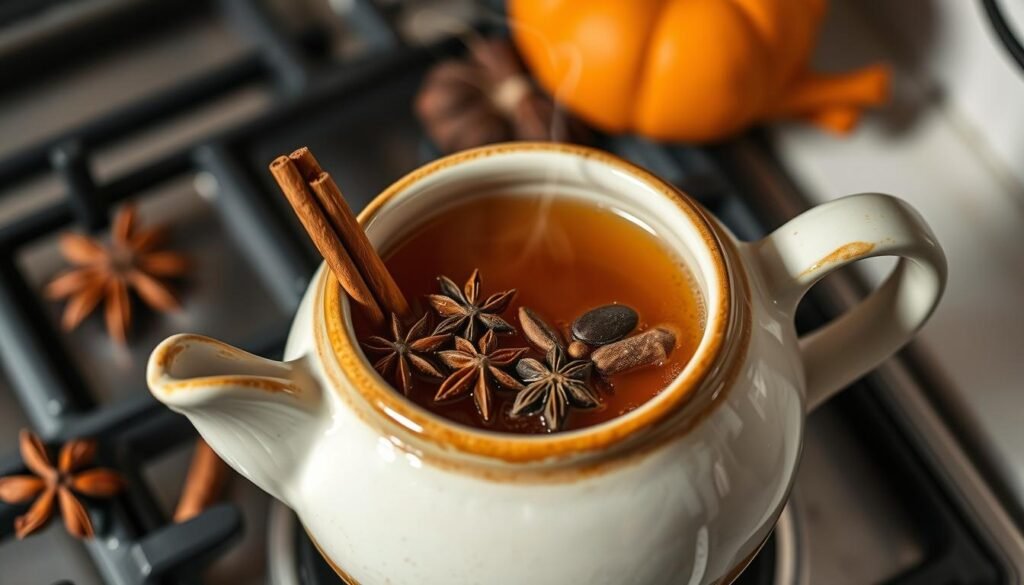spiced tea brewing