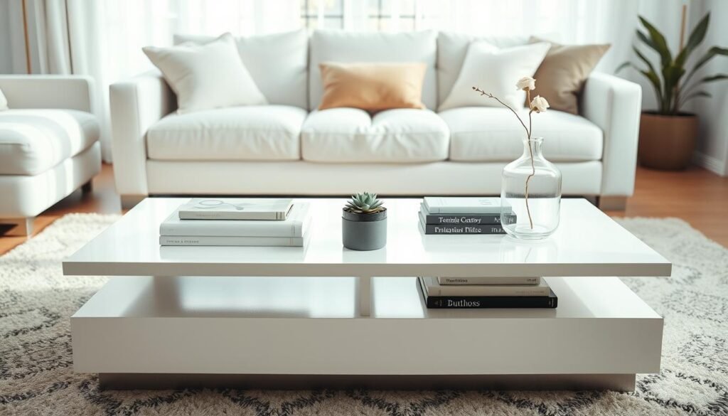 White Coffee Table Decor