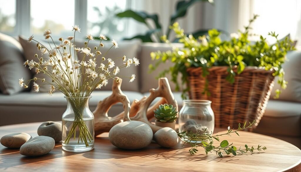 natural elements in coffee table decor