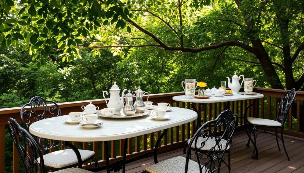 outdoor tea party beverage bar