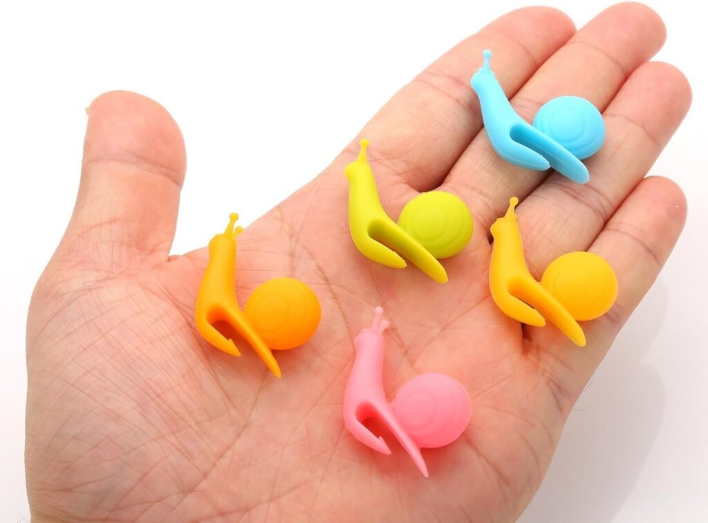 10-Pack Silicone Snail Tea Bag Clips - Cute Colorful Cup Edge Holders for Tea Bags