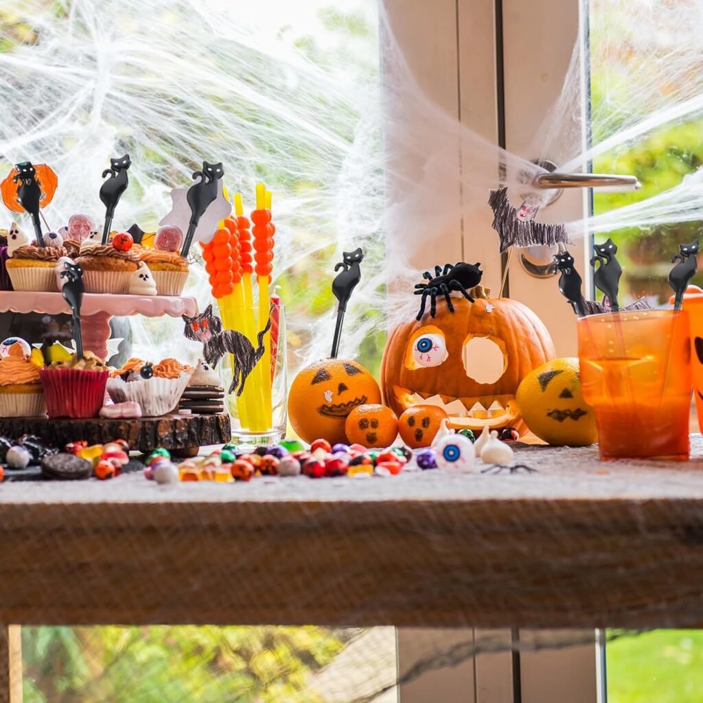 30 Pcs Halloween Swizzle Sticks Plastic Coffee and Cocktail Stirrers Fall Thanksgiving Drink Stirrers Cocktail Mixers for Halloween Fall Autumn Party Tea Coffee Bar Decoration(Pumpkin)