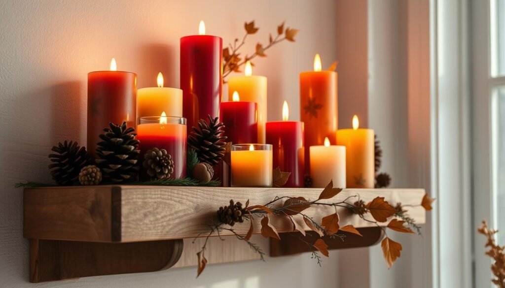 Autumn candle decor