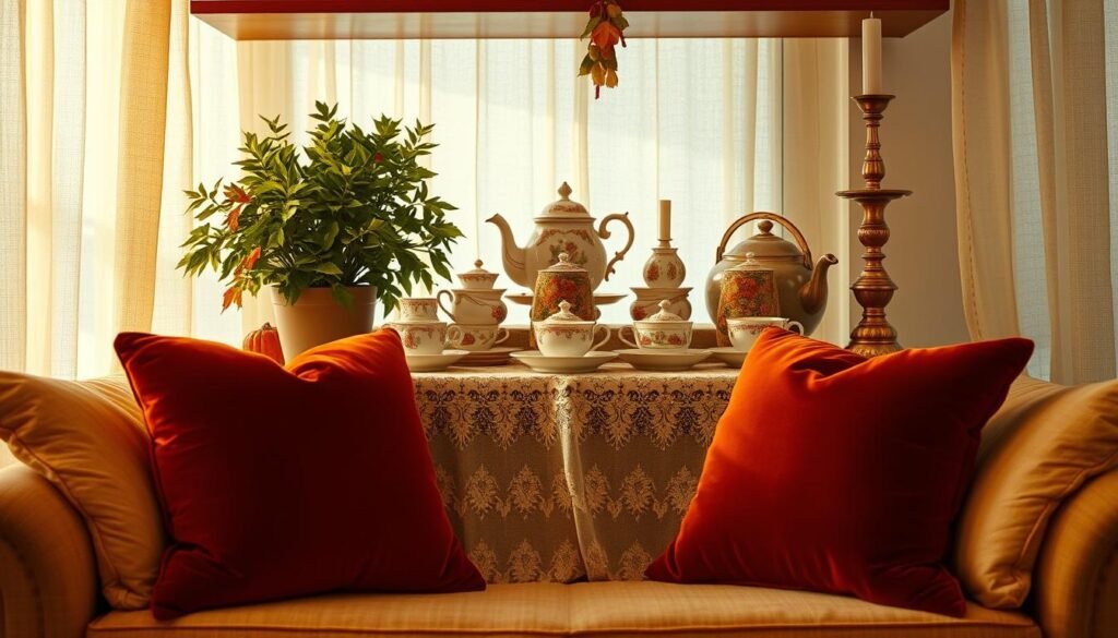 Cozy Autumn Tea Shelf Decor