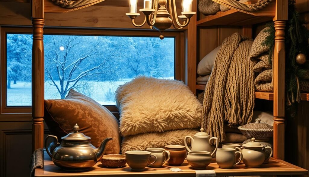 Cozy Winter Tea Cart Textures