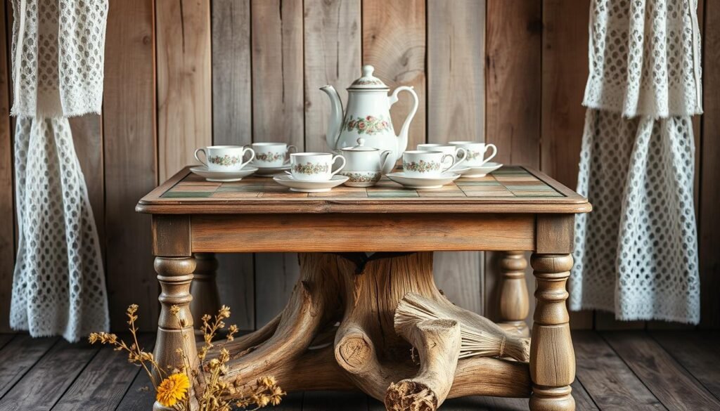 Rustic Farmhouse Tea Table Textures