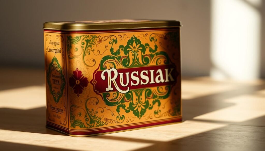 Traditional Russian tea packaging