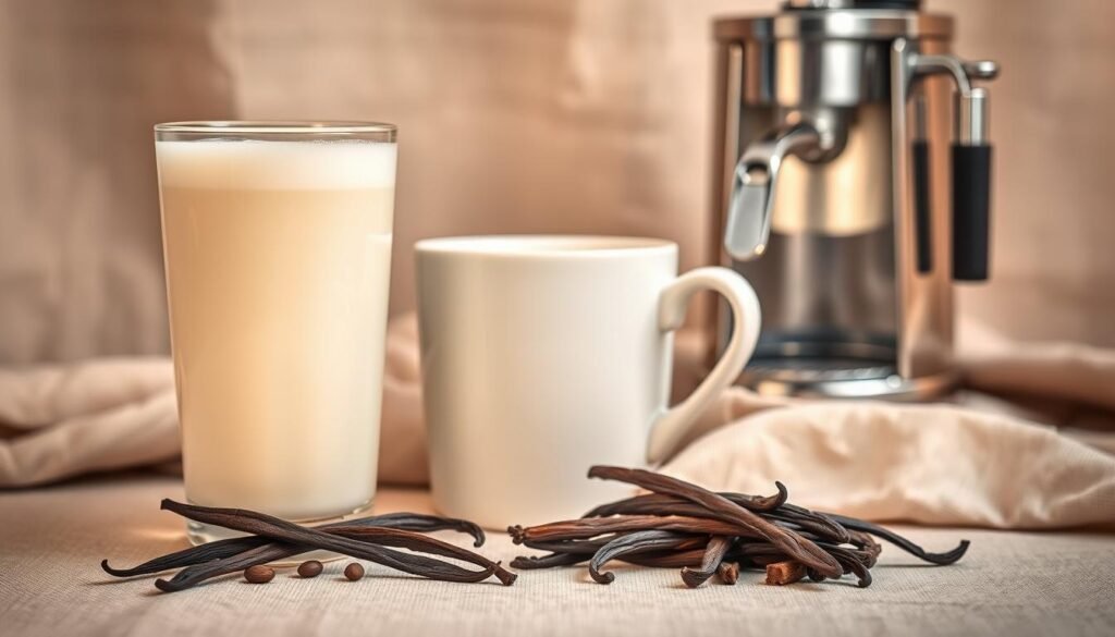 Vanilla-infused latte ingredients