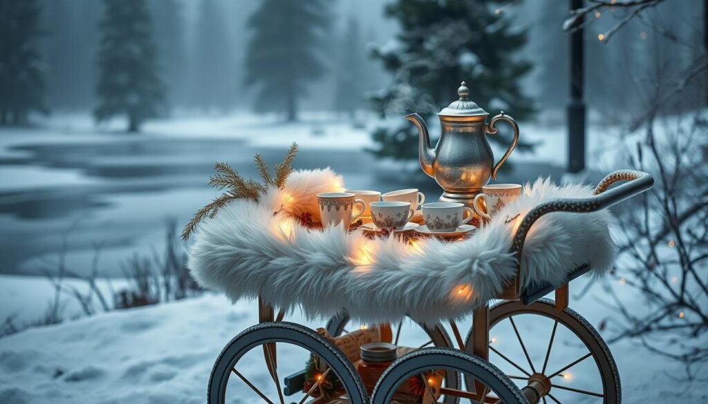 Winter Wonderland Tea Cart Decor