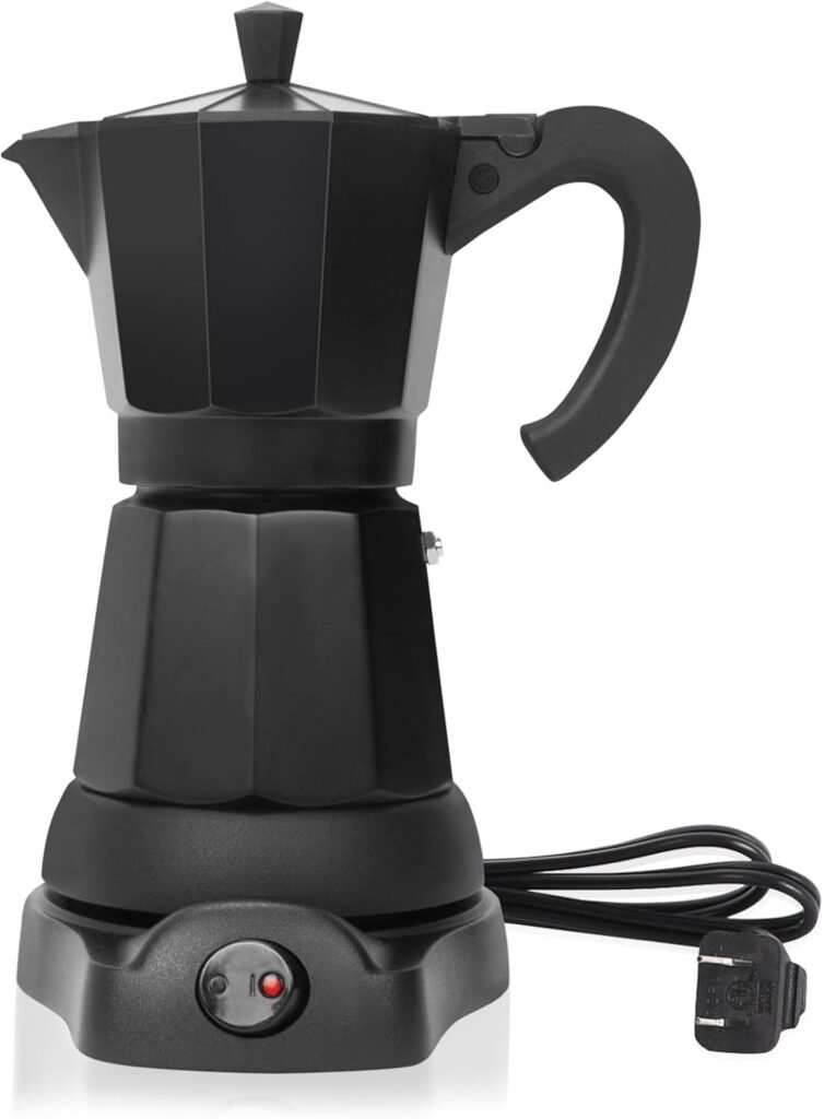 Cuban Coffee Maker, 6 or 3cup Electric Espresso Coffee Maker, Portable Cafeteras Electricas Modernas, Electric Moka Pot with Detachable Base  Overheat Protection, Coffee Gift for Home Travel