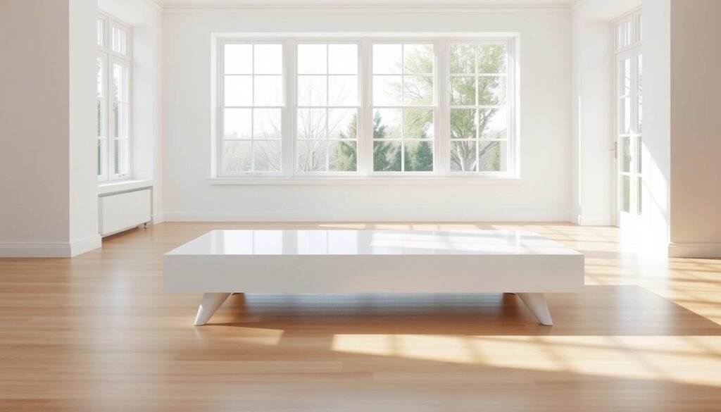 minimalist white coffee table