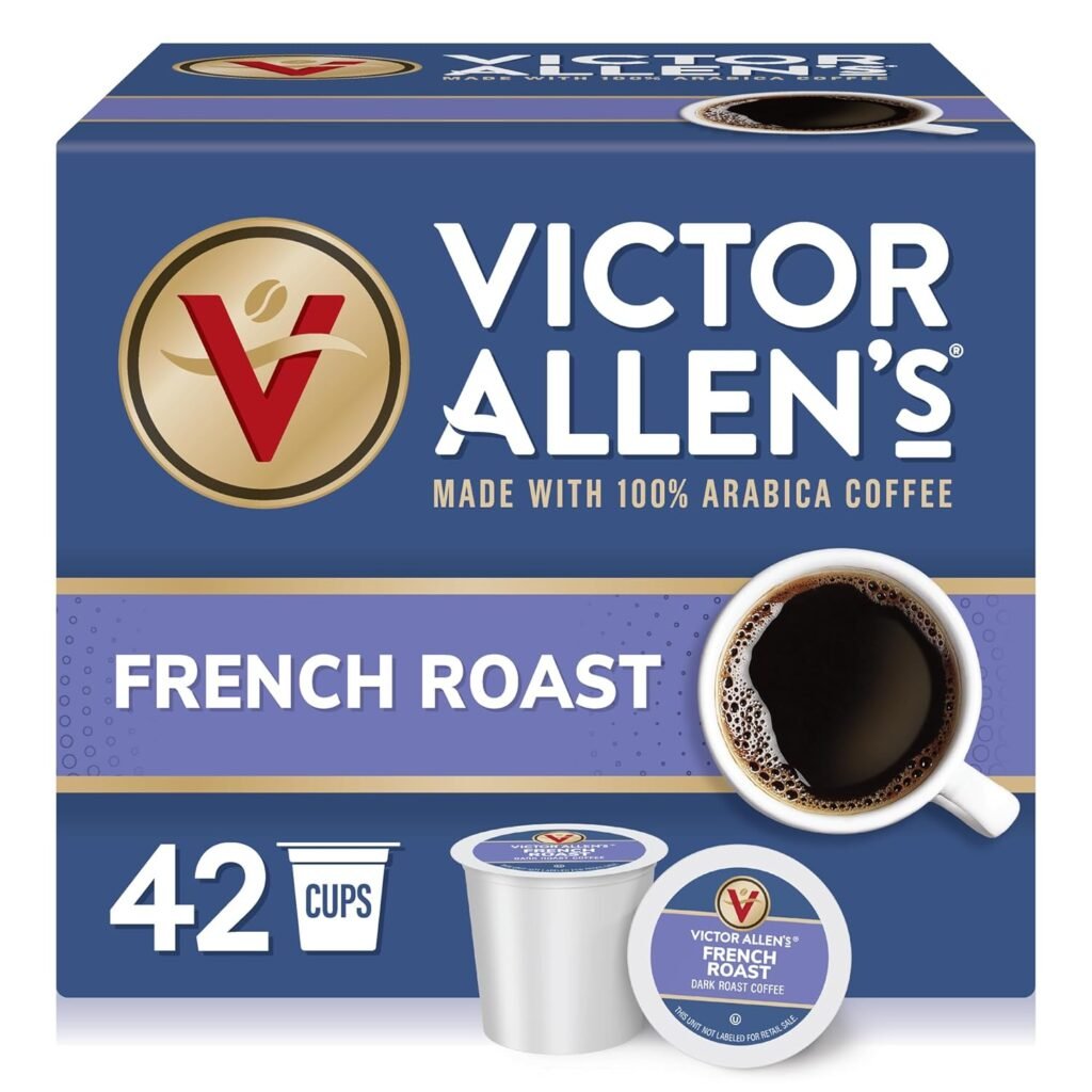 Victor Allens Coffee French Roast, Dark Roast, 42 Count, Single Serve Coffee Pods for Keurig K-Cup Brewers
