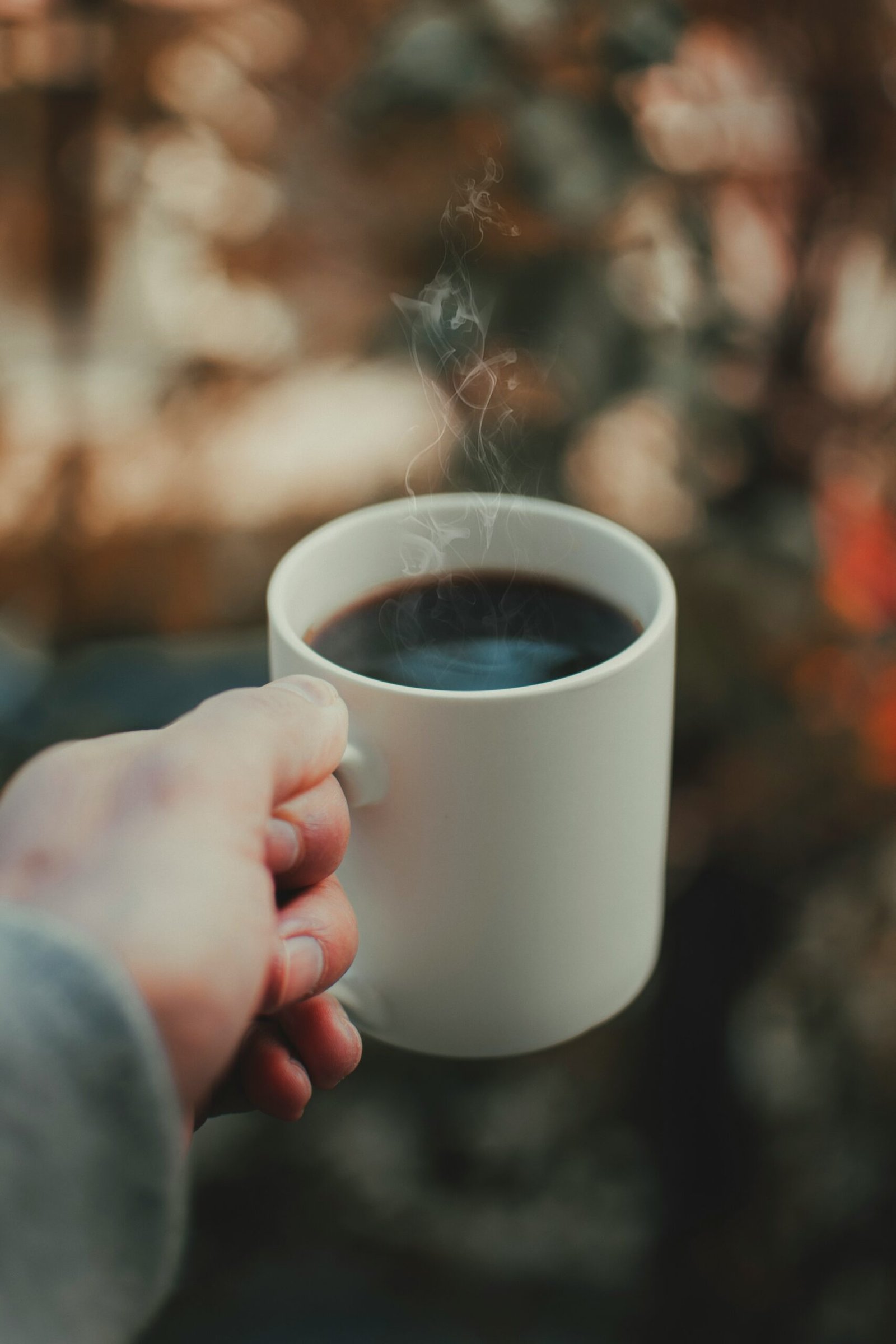 Warm coffee on a cozy morning